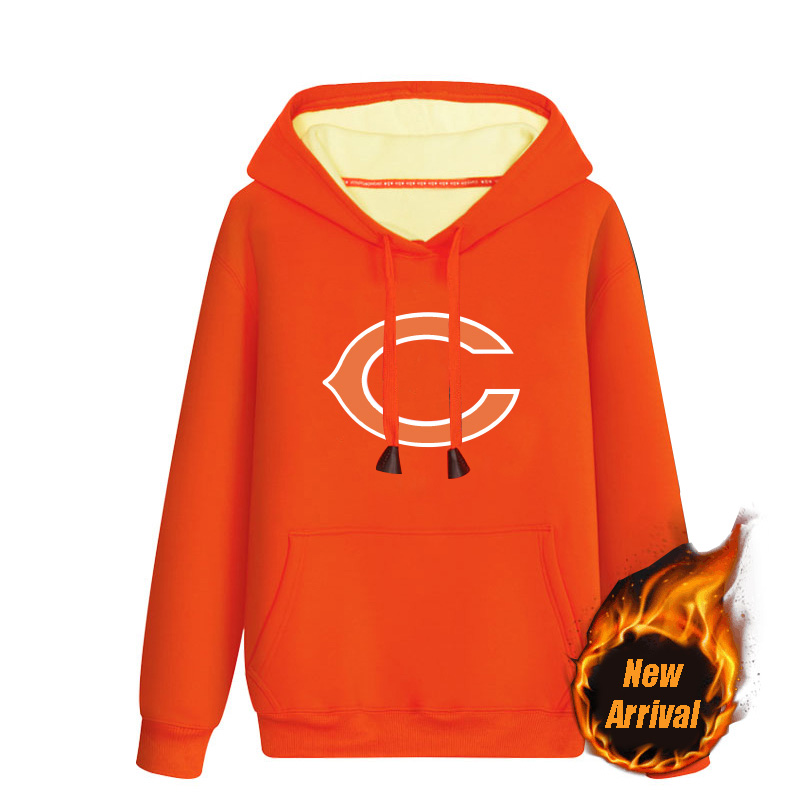 Men's Chicago Bears Orange 70％cotton 30％polyester Cashmere Thickening version NFL Hoodie